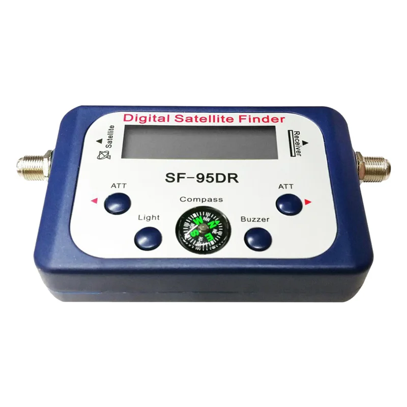 2025+ Digital 95DR Satellite TV Signal Meter with LCD display, backlit screen, for satellite receiver and antenna alignment.