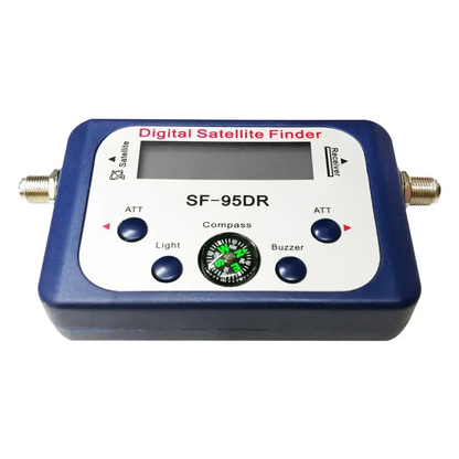 2025+ Digital 95DR Satellite TV Signal Meter with LCD display, backlit screen, for satellite receiver and antenna alignment.