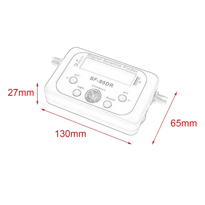 2025+ Digital 95DR Meter TV Signal Receiver Sat Decoder with LCD display, used for satellite signal tuning and alignment.