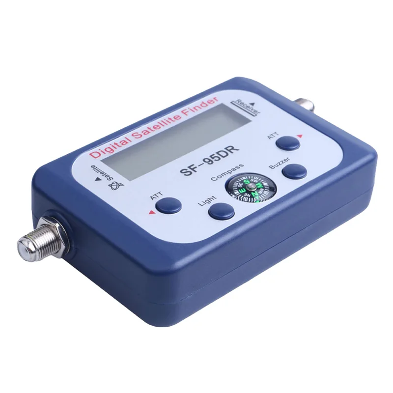 2025+ Digital 95DR Satellite Signal Meter and TV Receiver with LCD display, used for satellite TV signal detection and alignment.
