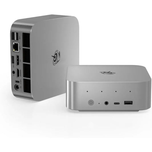 AMD Ryzen 7 7840HS Mini PC with 32GB RAM, 1TB SSD, triple display, 4K@240Hz, WiFi 6, USB4, Windows 11 Pro, compact design.