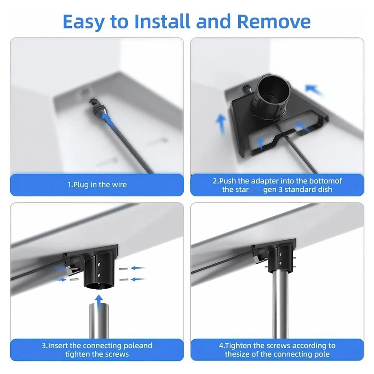 Gen 3 Pipe Adapter for satellite bracket roof mount, fixed connector compatible with Gen3 satellite mounting stands by BACKUPMYFILESNOW.COM®