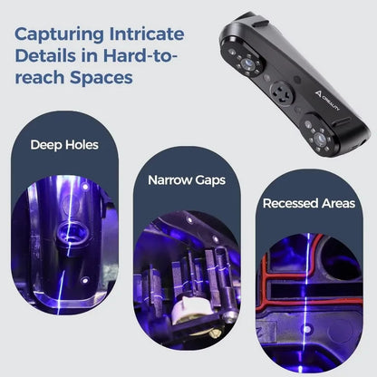Creality Sermoon S1 3D scanner with blue laser line, NIR accuracy, 90FPS, deep hole scanning, high precision 0.02mm.