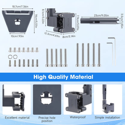 Silver Starlink Gen 3 adjustable mounting kit for roof or exterior wall installation, compatible with V3 Starlink satellite dish.