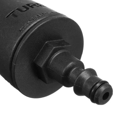Turbo nozzle for pressure washer by Karcher, rotating spray for garden watering, irrigation, car washing, and cleaning tasks.