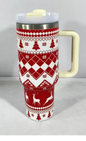 Christmas Cheer Tumbler by BACKUPMYFILESNOW.COM® featuring festive holiday design and vibrant red and green colors.