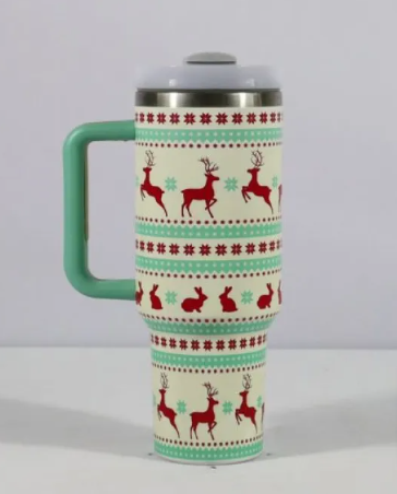 Christmas Cheer Tumbler by BACKUPMYFILESNOW.COM® with festive holiday design and colorful Christmas themed graphics.