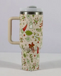 Christmas Cheer Tumbler by BACKUPMYFILESNOW.COM® with festive red and green holiday design and a stainless steel body.
