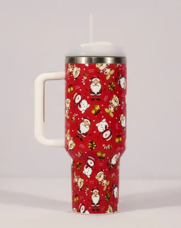 Christmas Cheer Tumbler by BACKUPMYFILESNOW.COM® with festive holiday design and colorful Christmas-themed graphics.