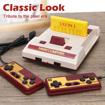 8-bit video game console with built-in 500 classic games, family computer TV game console supporting game cartridges, retro gaming