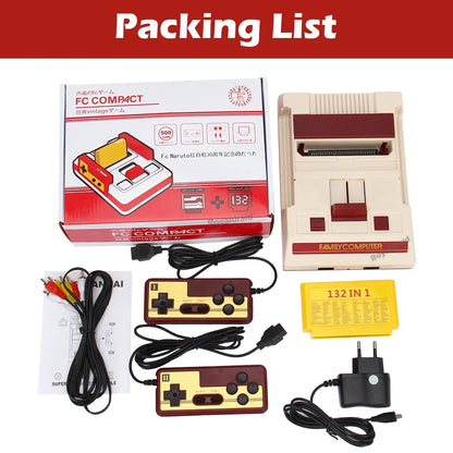 8-bit video game console with built-in 500 classic games, supports game cartridges, retro family computer TV gaming.