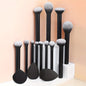 12-piece BackupMyFilesNow.com full makeup brush set with angled, teardrop blenders and powder puff for professional application.