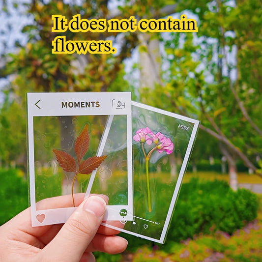 Set of 20 transparent self-adhesive paper sheets for DIY crafts, perfect for decorating scrapbooks and bookmarks.