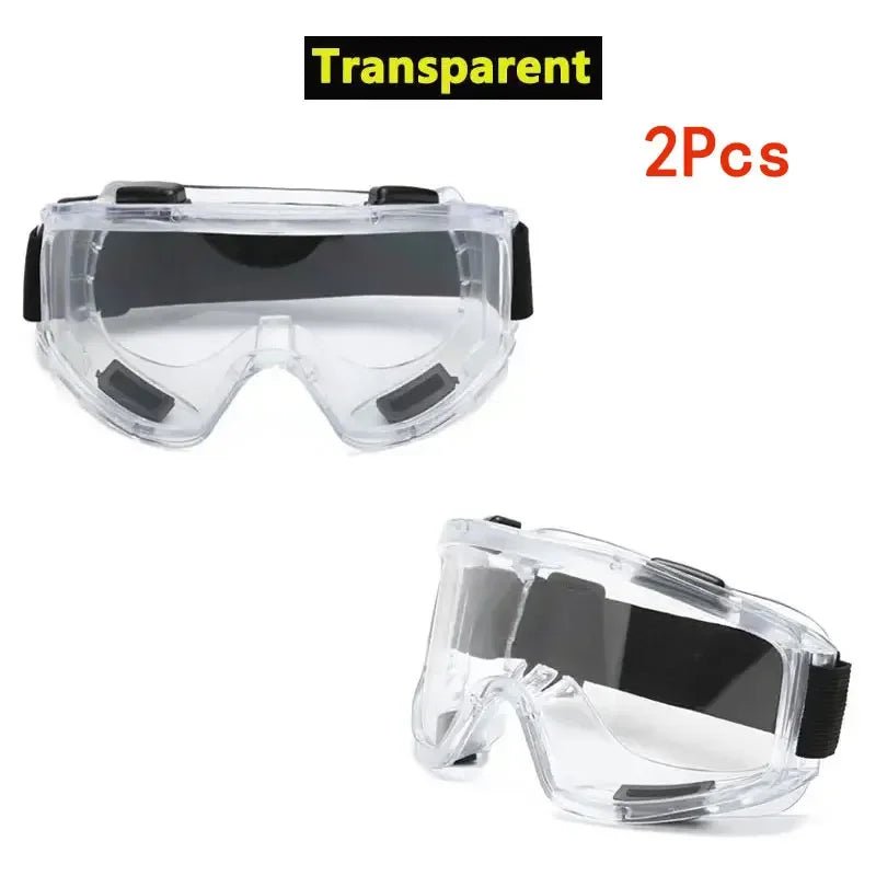 Clear safety antifog protective goggles from BACKUPMYFILESNOW.COM® with anti-splash and wind-proof design for industrial, lab, and cycling use.
