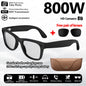 BackupMyFilesNow.com 2026 smart glasses with clear lenses, 800W camera, translation feature, leather charging box, and first-person perspective.