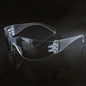 Clear safety goggles by BACKUPMYFILESNOW.COM® with ventilation, anti-fog and sand-proof protection for lab and industrial use.