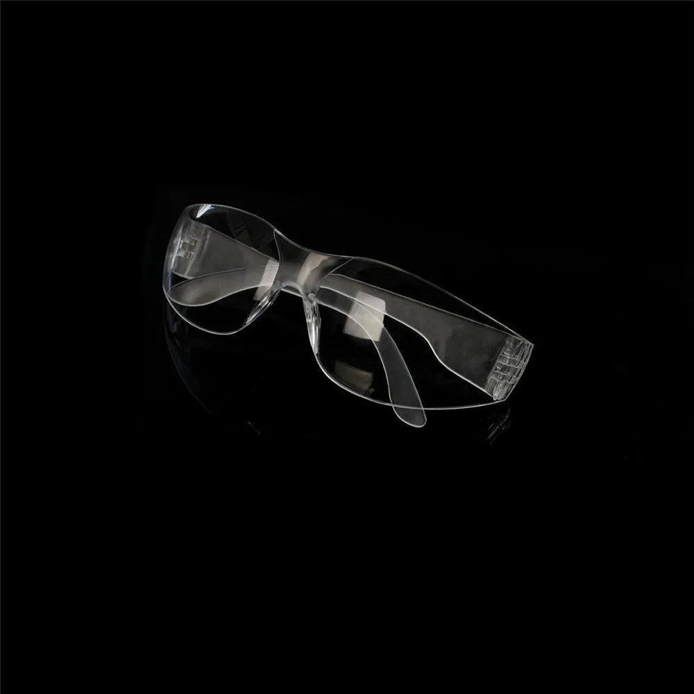Clear safety goggles with ventilation and anti-fog features, designed for lab and protective eye safety by BACKUPMYFILESNOW.COM®.