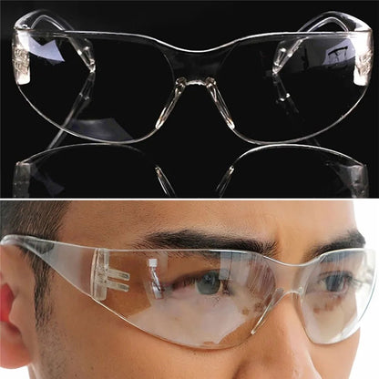 Clear newly vented safety goggles with anti-fog and sand-proof protection, designed for lab eye safety and clear visibility.