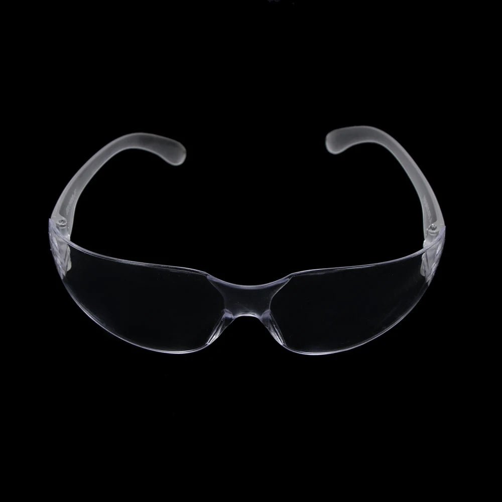 Clear safety goggles with ventilation and anti-fog features, offering protective eye wear for lab and industrial environments.