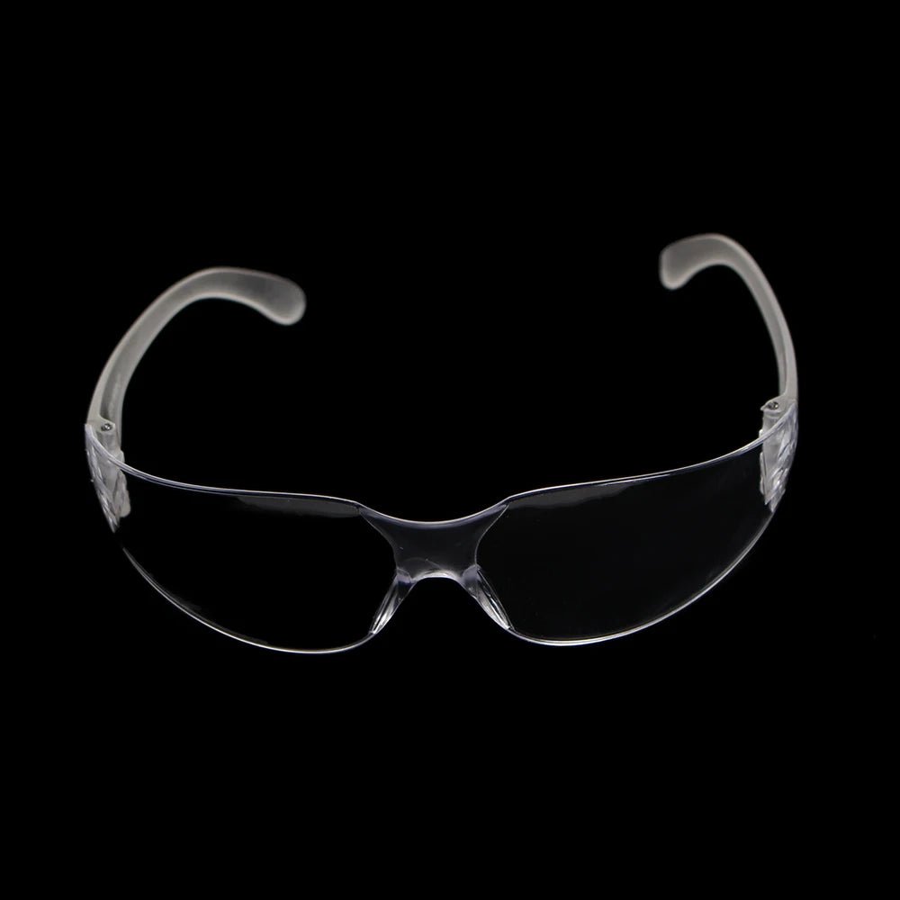 Clear safety goggles with ventilation, anti-fog design, sand-proof lenses, and protective eyewear for lab and safety use.