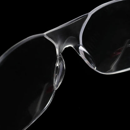 Clear vented safety goggles from BACKUPMYFILESNOW.COM® with anti-fog, sand-proof protective eyewear for lab and industrial use.