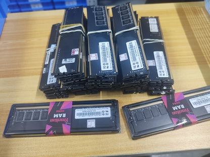 Ten used DDR3 and DDR4 desktop memory modules, 4GB and 8GB, with speeds from 1600 to 2666 MHz, by Ymeition.