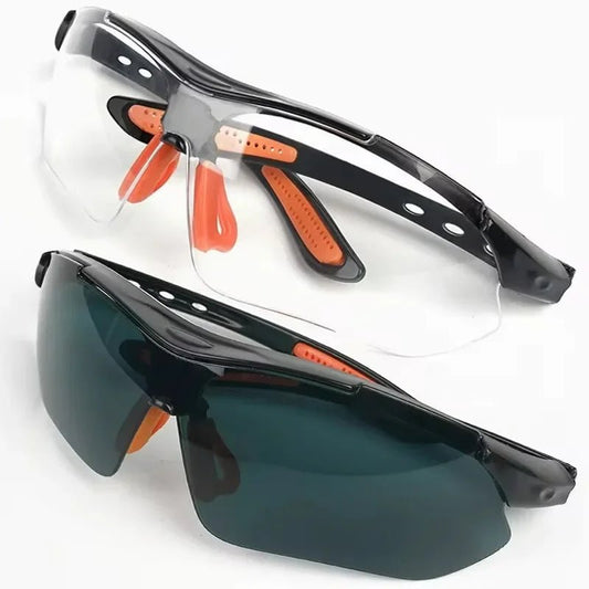 Grey cycling goggles by BACKUPMYFILESNOW.COM® with vented design, windproof and sandproof outdoor safety glasses for lab and riding use