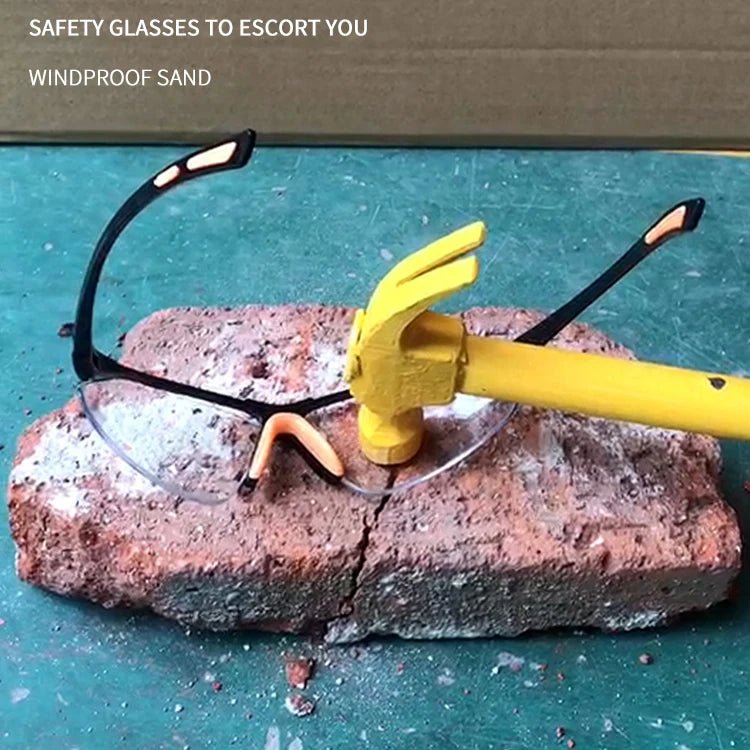 Grey cycling goggles with windproof, sandproof, anti-splash vents, suitable for outdoor riding, lab work, and safety protection.