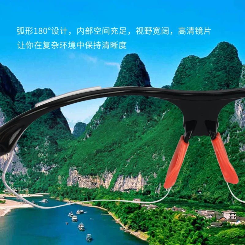 Grey BACKUPMYFILESNOW.COM cycling goggles with windproof, sandproof, vented design for outdoor safety and lab use.