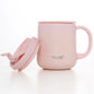 Pink PINKAH 340ml and 460ml stainless steel coffee thermos mugs with handles and lids, insulated vacuum cups for tea and hot beverages