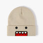 Domo Kun embroidered knitted hat for men and women, warm, windproof, stylish autumn winter outdoor winter hat with hip hop style.