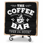 Open 24 Hours coffee bar decor sign with coffee-themed design, ideal for coffee stations and coffee lover gift displays.
