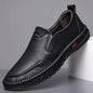 Men's coffee-colored genuine leather slip-on shoes by BackupMyFilesNow.com, perfect for business, formal, wedding, and leisure occasions.