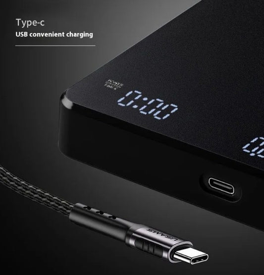 BackupMyFilesNow.com® coffee scale with digital display for precise coffee measurement and brewing.