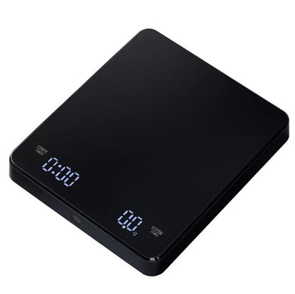 BackUpMyFilesNow® coffee scale with digital display, used for precise coffee measurement and brewing at home or in cafes.