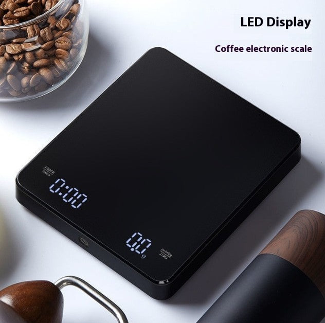 BackupMyFilesNow.com® coffee scale with digital display for precise coffee measurement and brewing accuracy.