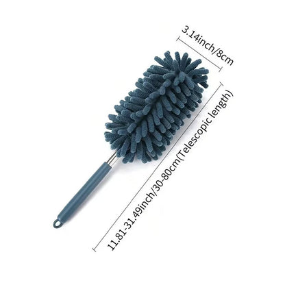Stainless steel telescopic duster by BACKUPMYFILESNOW.COM® for home and auto interior cleaning, ceiling dust removal, multifunction tool.