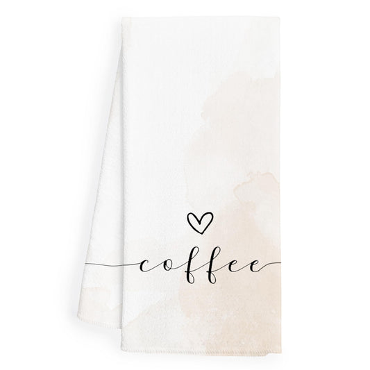 WFSM Coffee Decor kitchen towels displaying coffee-themed designs, ideal for coffee bars and coffee lover gift displays.