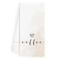 WFSM Coffee Decor kitchen towels displaying coffee-themed designs, ideal for coffee bars and coffee lover gift displays.