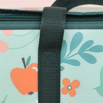 Colorful floral insulated reusable grocery bag with collapsible design and large capacity, ideal for keeping groceries cool.
