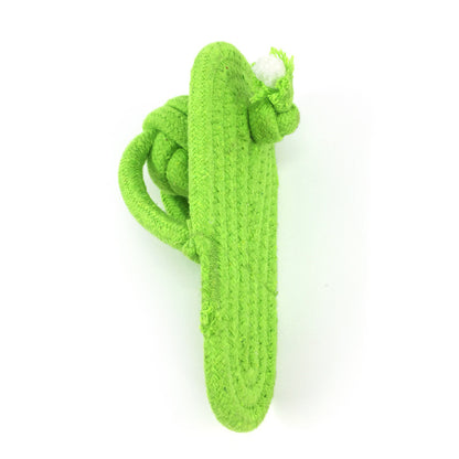 Pink cotton rope slippers dog chew toy, durable and flexible, approximately 16.7cm, designed for dogs to chew and play.
