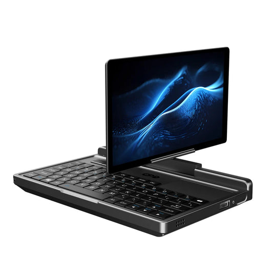 GPD MicroPC 2 handheld mini laptop with 7-inch touch screen, 16GB RAM, 512GB SSD, N300 CPU, running Windows 11.