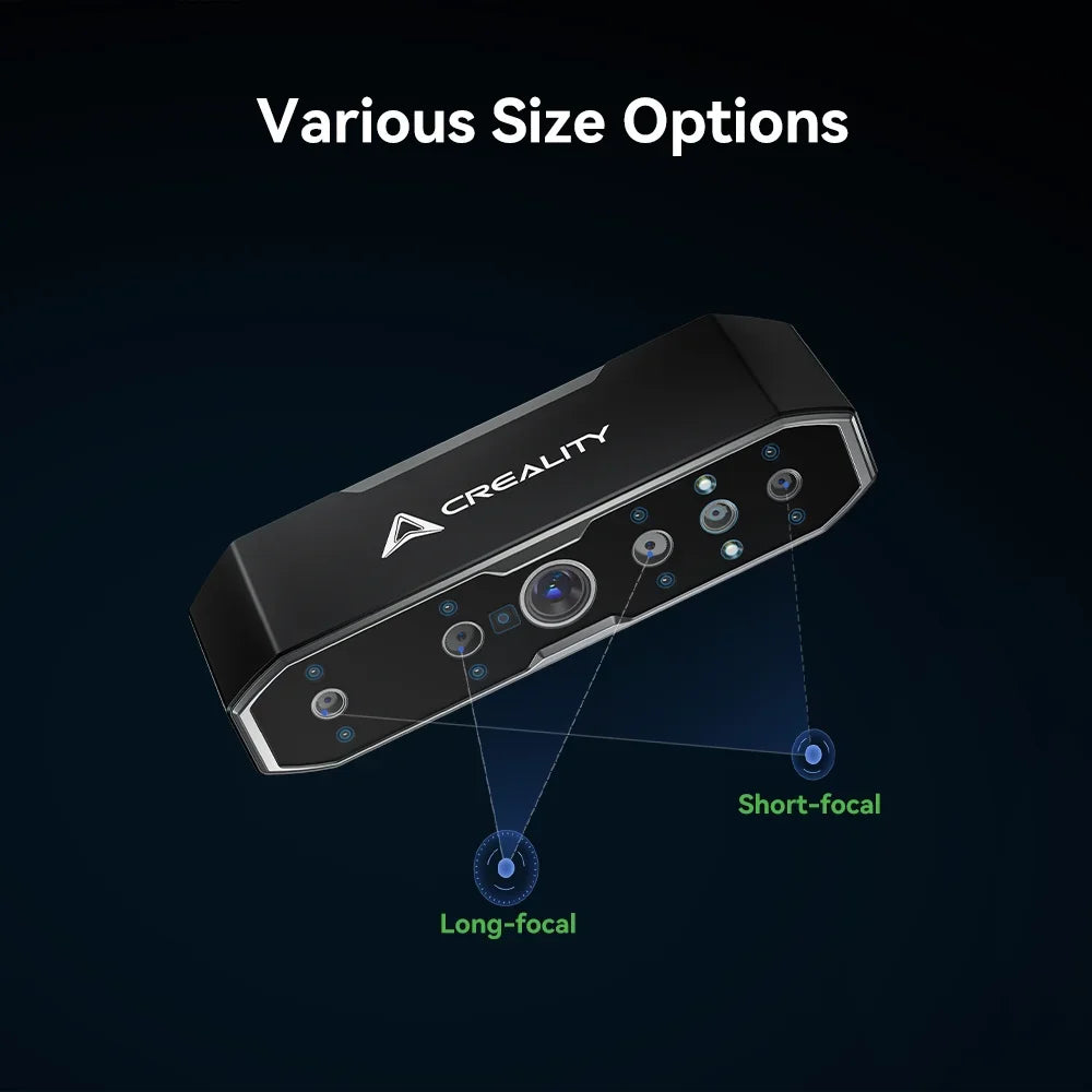 Creality CR-Scan Otter handheld 3D scanner with high precision, 0.02mm accuracy, and all-in-one design for detailed 3D scanning.
