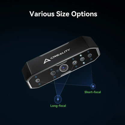 Creality CR-Scan Otter handheld 3D scanner with high precision, 0.02mm accuracy, and all-in-one design for detailed 3D scanning.