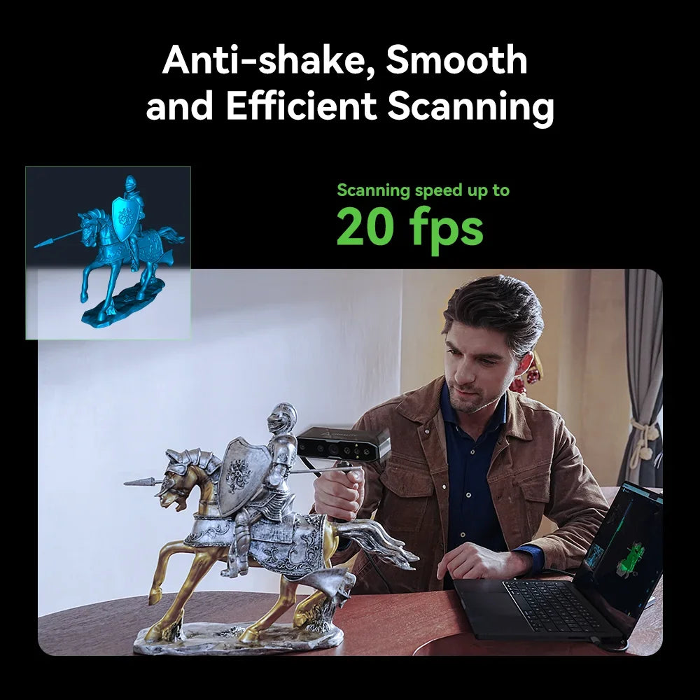 Creality CR-Scan Otter handheld 3D scanner with high accuracy and all-in-one design, shown in a detailed product shot.