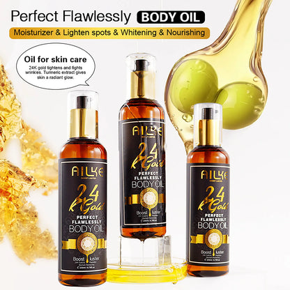 AILKE 24K Gold Flawlessly Skin Care Range cream in a 50g jar, designed to reduce dark spots, melanin, wrinkles, and moisturize skin.