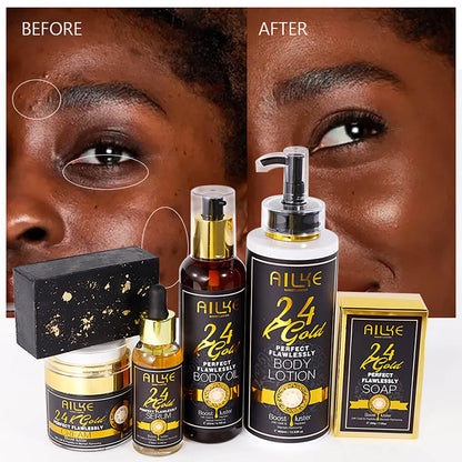 A 50g jar of AILKE 24K Gold Flawlessly Skin Care Cream for skin whitening, reducing dark spots, wrinkles, and moisturizing.