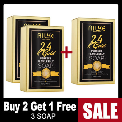 AILKE 24K Gold Flawlessly Skin Care Range cream in a 50g jar, designed to reduce dark spots, melanin, wrinkles, and moisturize skin.