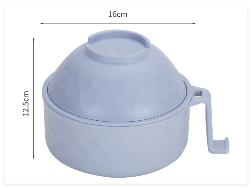Cream-colored ramen bowl with draining cup from BACKUPMYFILESNOW.COM®, designed for serving and draining noodles.