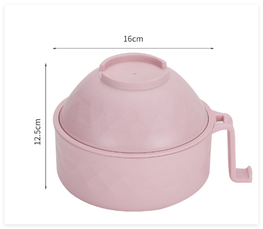 Cream-colored Ramen Bowl Draining Cup by BACKUPMYFILESNOW.COM® with a built-in strainer for easy draining of noodles.